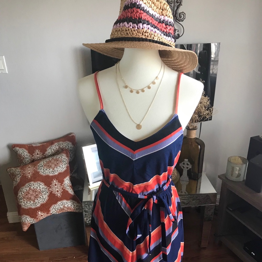 Spaghetti strap retro and nautical summer dress